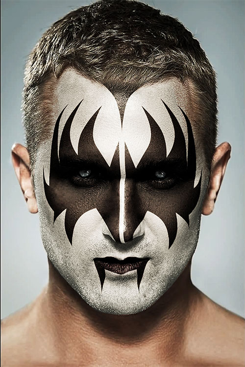 Le Maquillage de Gene Simmons du Groupe de rock KISS avec Photoshop