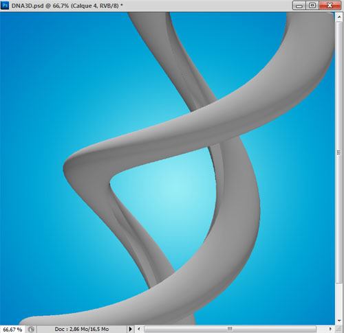 Tuto photoshop cs5, Créer un ADN 3D avec l’outil repoussé de Photoshop cs5