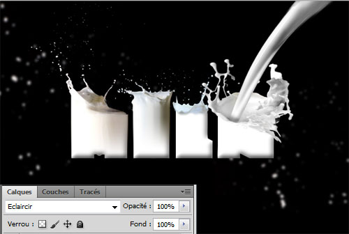 Créer une typo remplis avec une texture de lait 
