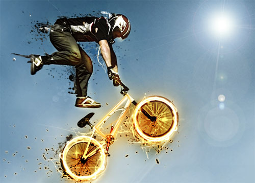De la retouche et trucage photo Poster BMX Freestyle avec Photoshop