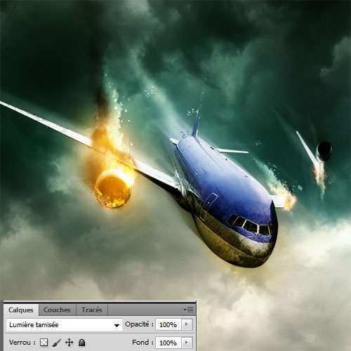 Tuto photo Montage Photo Montage un avion en feu avec Photoshop 