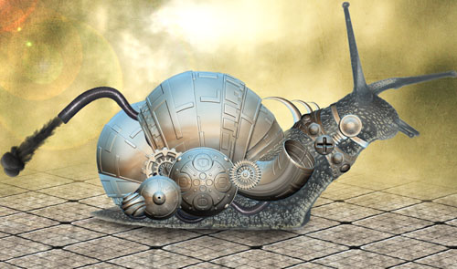 Un escargot métallique avec Photoshop 