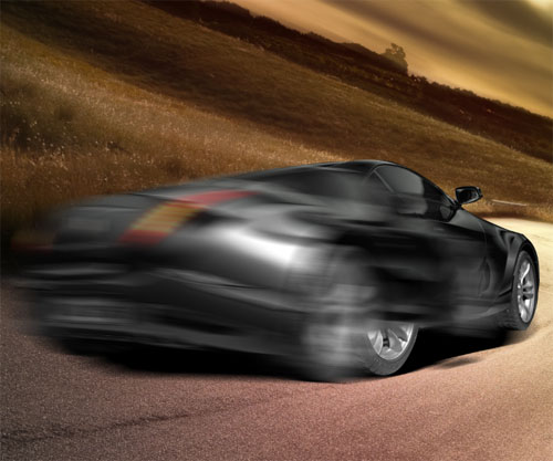 Tutoriaux photoshop Un effet de vitesse sur une voiture de sport